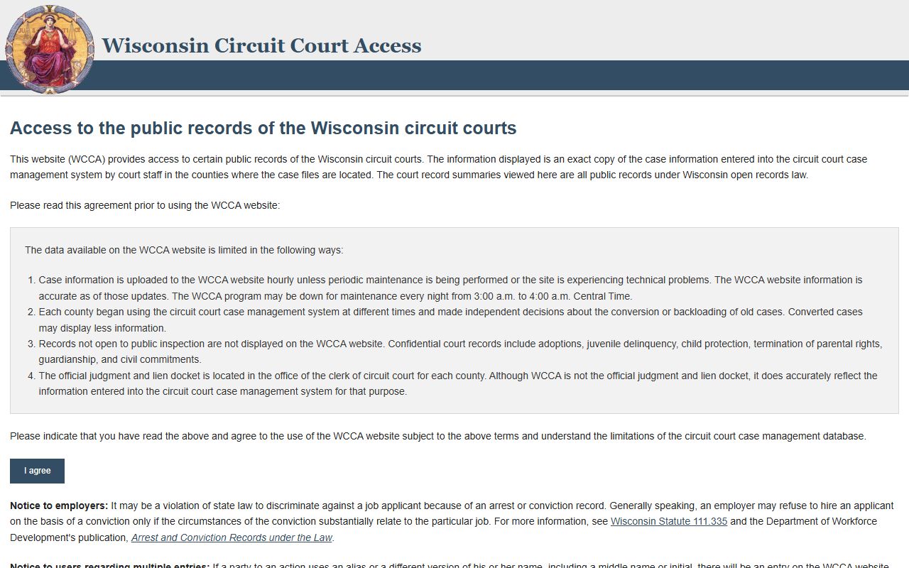 Monroe County court records after jail arrest WCCA case search
